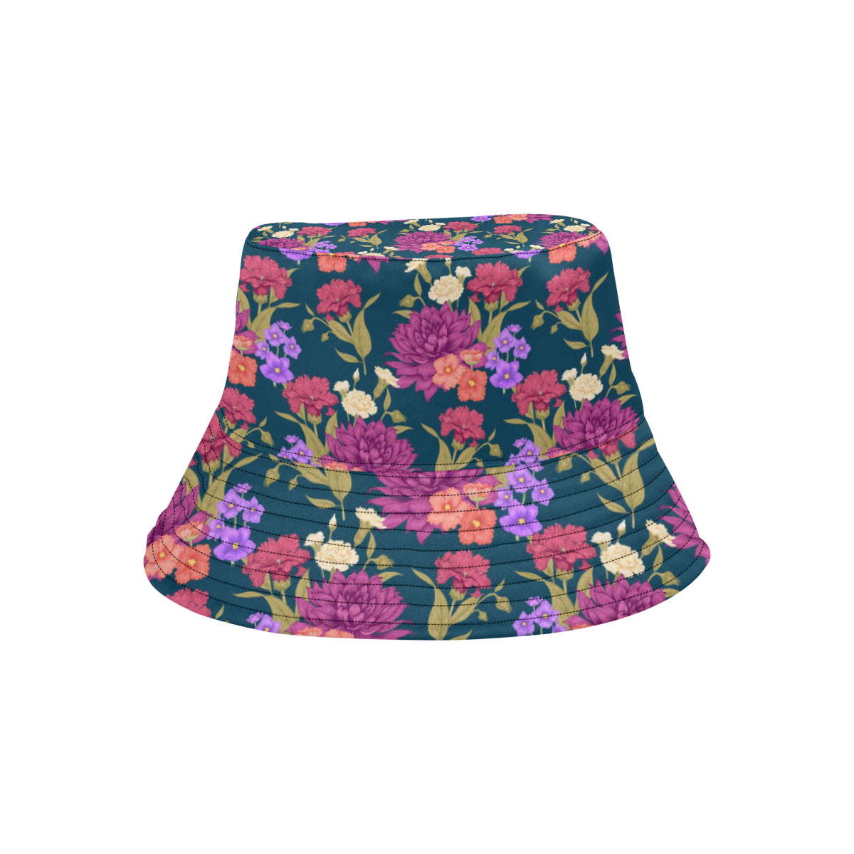 Dahlia Pattern Print Design DH01 Unisex Bucket Hat