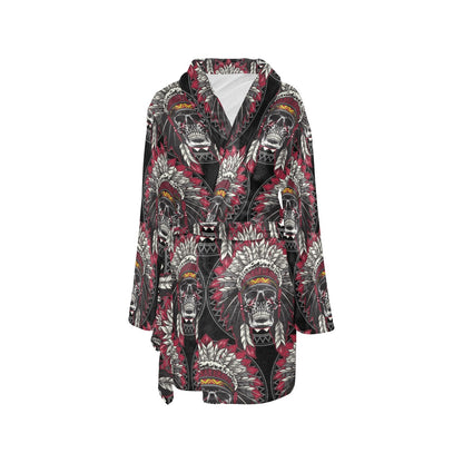 Native Indian Skull Women's Fleece Robe