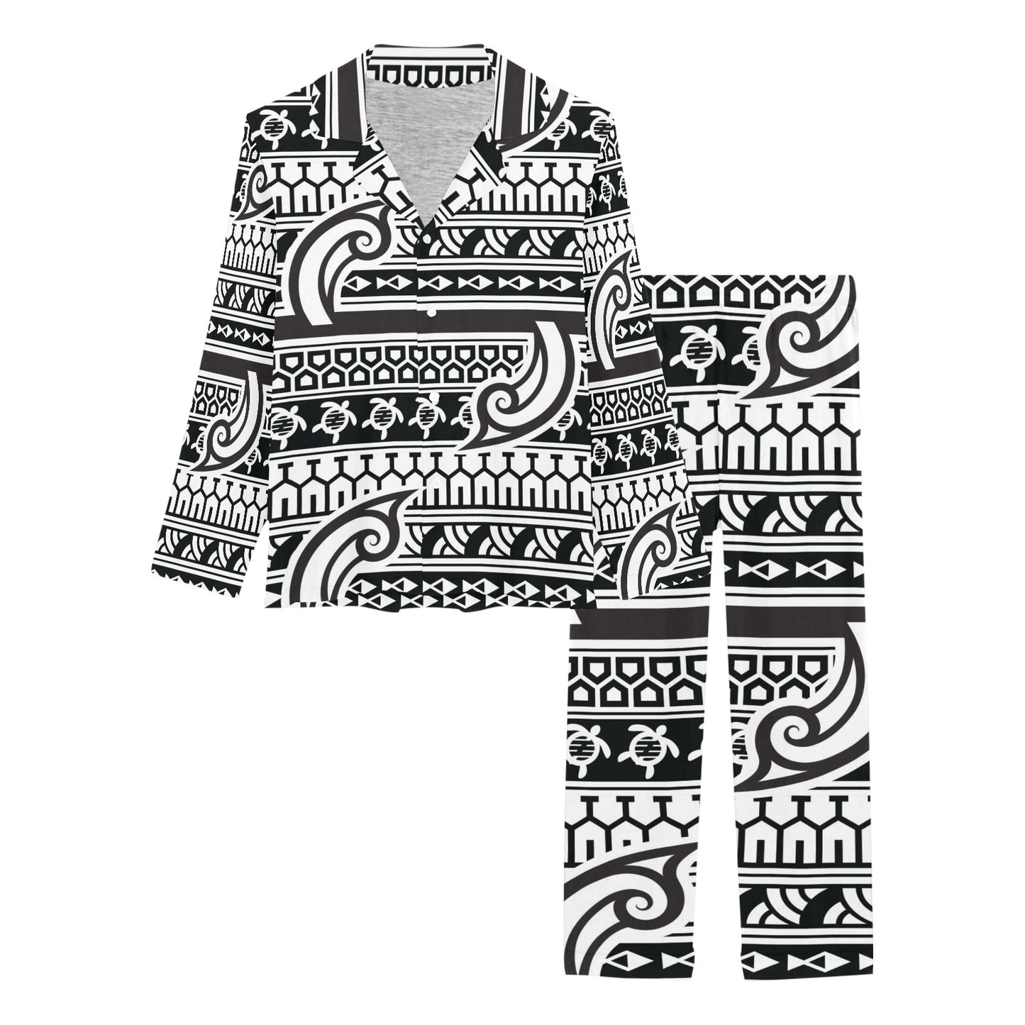 Samoan Style Print Design LKS305 Women's Long Pajama Set