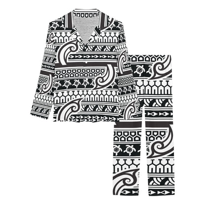 Samoan Style Print Design LKS305 Women's Long Pajama Set