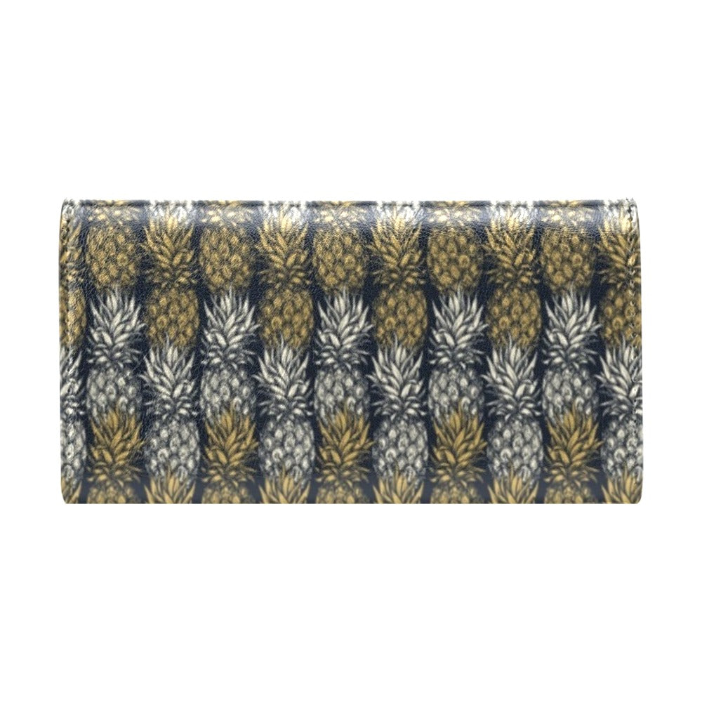 Pineapple Print Design Pattern Women's Trifold Wallet