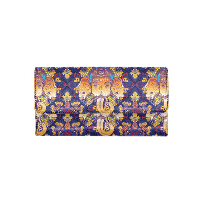 Ganesha Pattern Print Design 01 Women's Trifold Wallet