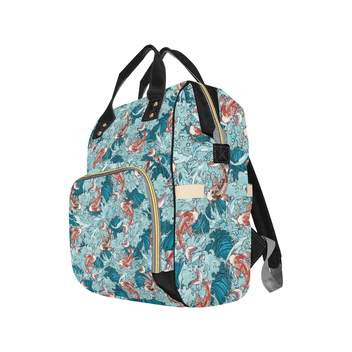 KOI Fish Pattern Print Design 05 Diaper Bag Backpack