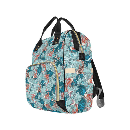 KOI Fish Pattern Print Design 05 Diaper Bag Backpack