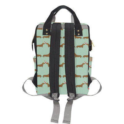 Dachshund Pattern Print Design 02 Diaper Bag Backpack