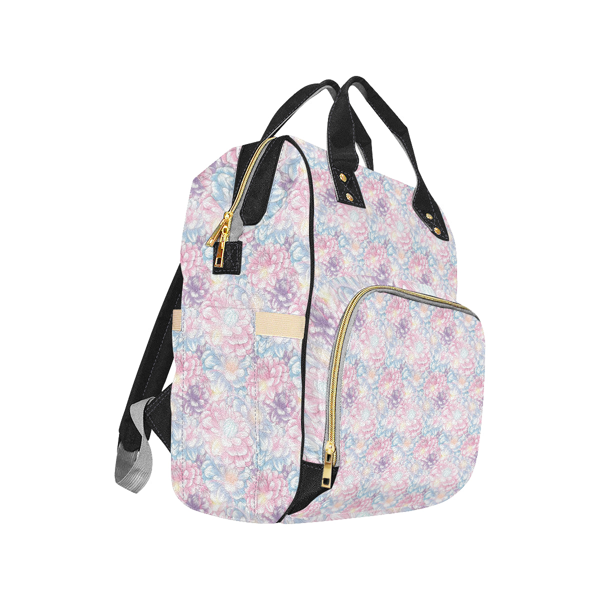 Dahlia Pattern Print Design 01 Diaper Bag Backpack