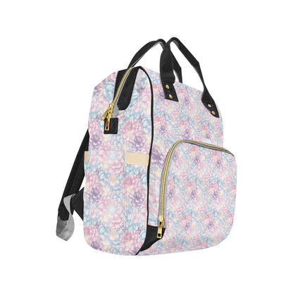 Dahlia Pattern Print Design 01 Diaper Bag Backpack