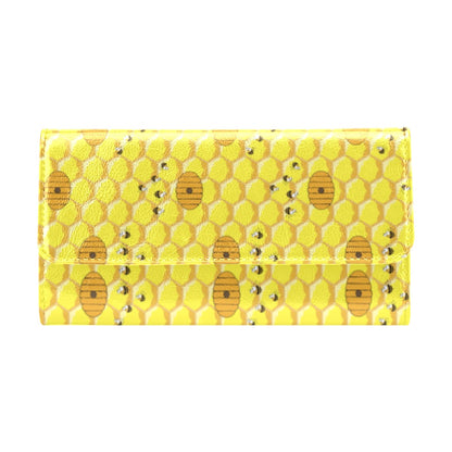Honey Bee Print Design LKS303 Women's Trifold Wallet