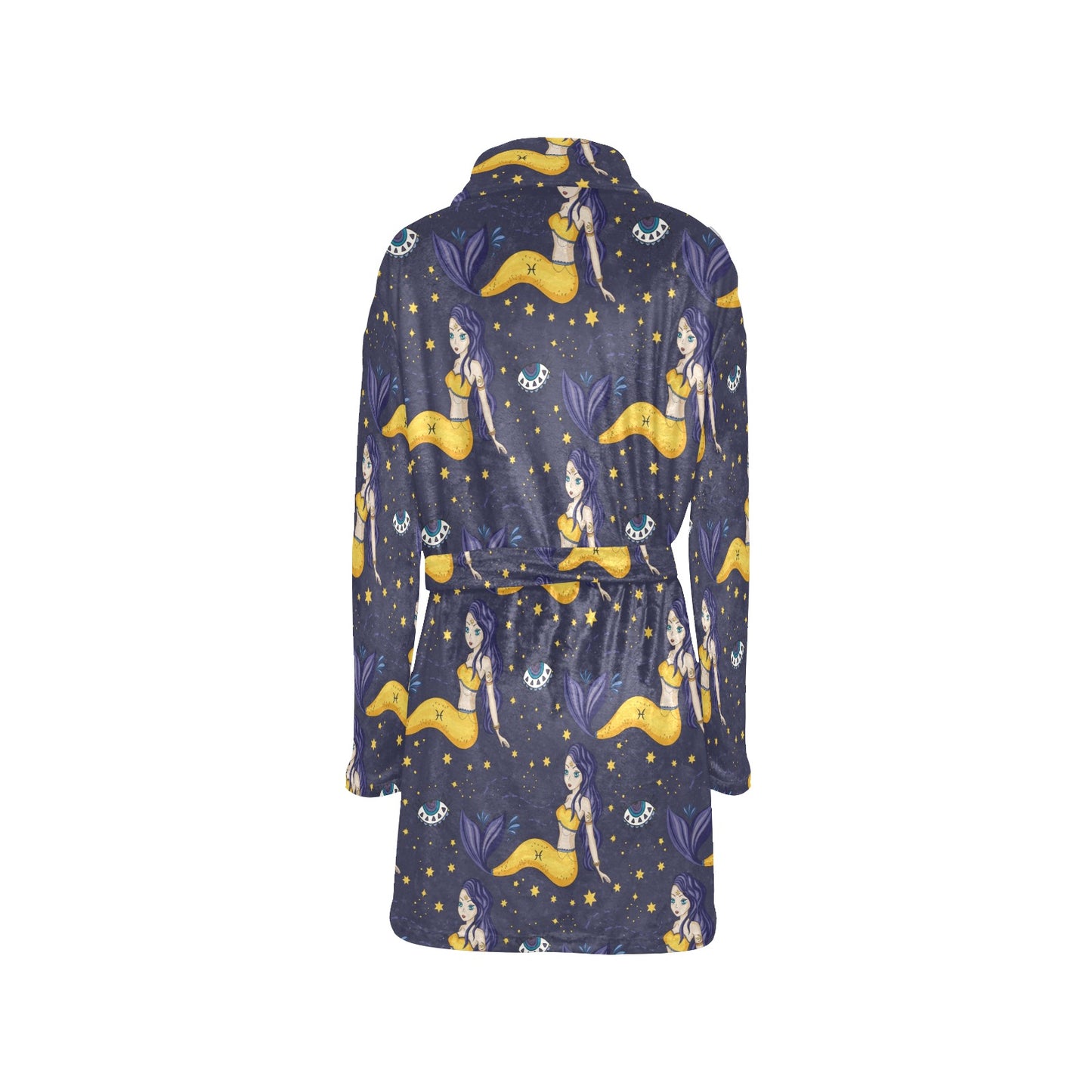Pisces Pattern Print Design A04 Women's Fleece Robe