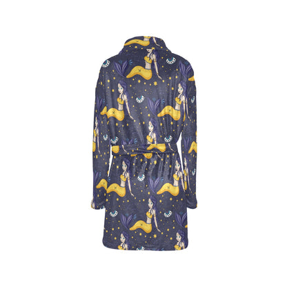 Pisces Pattern Print Design A04 Women's Fleece Robe