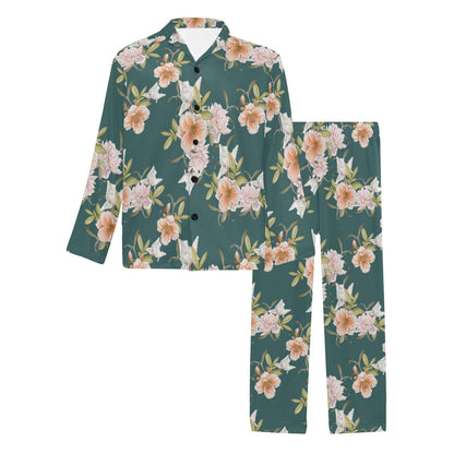Iris Pattern Print Design IR01 Men's Long Pajama Set