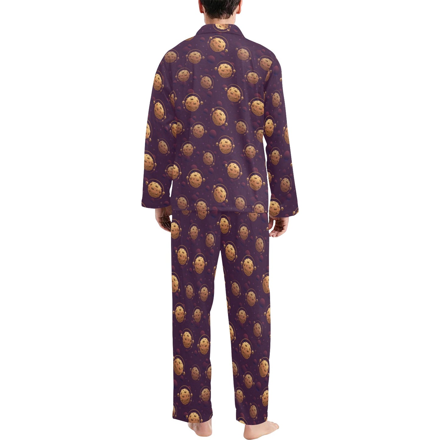 Cookie Pattern Print Design 03 Men's Long Pajama Set