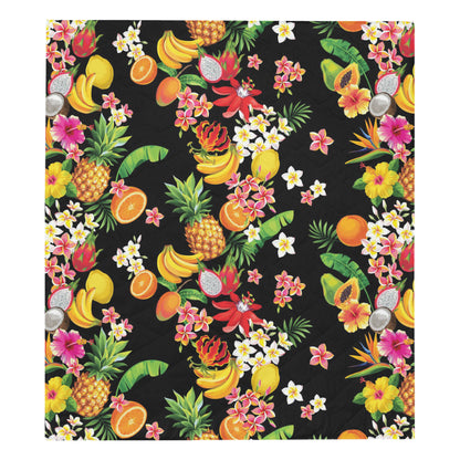 Tropical Fruits Pattern Print Design TF02 Premium Quilt