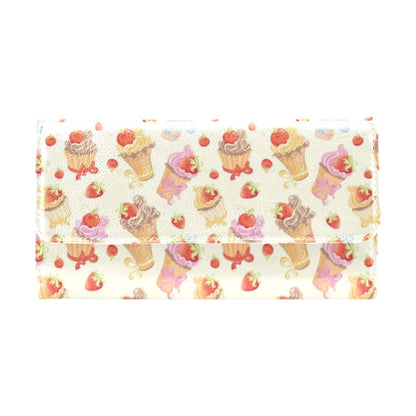 Cupcakes Strawberry Cherry Print Women's Trifold Wallet