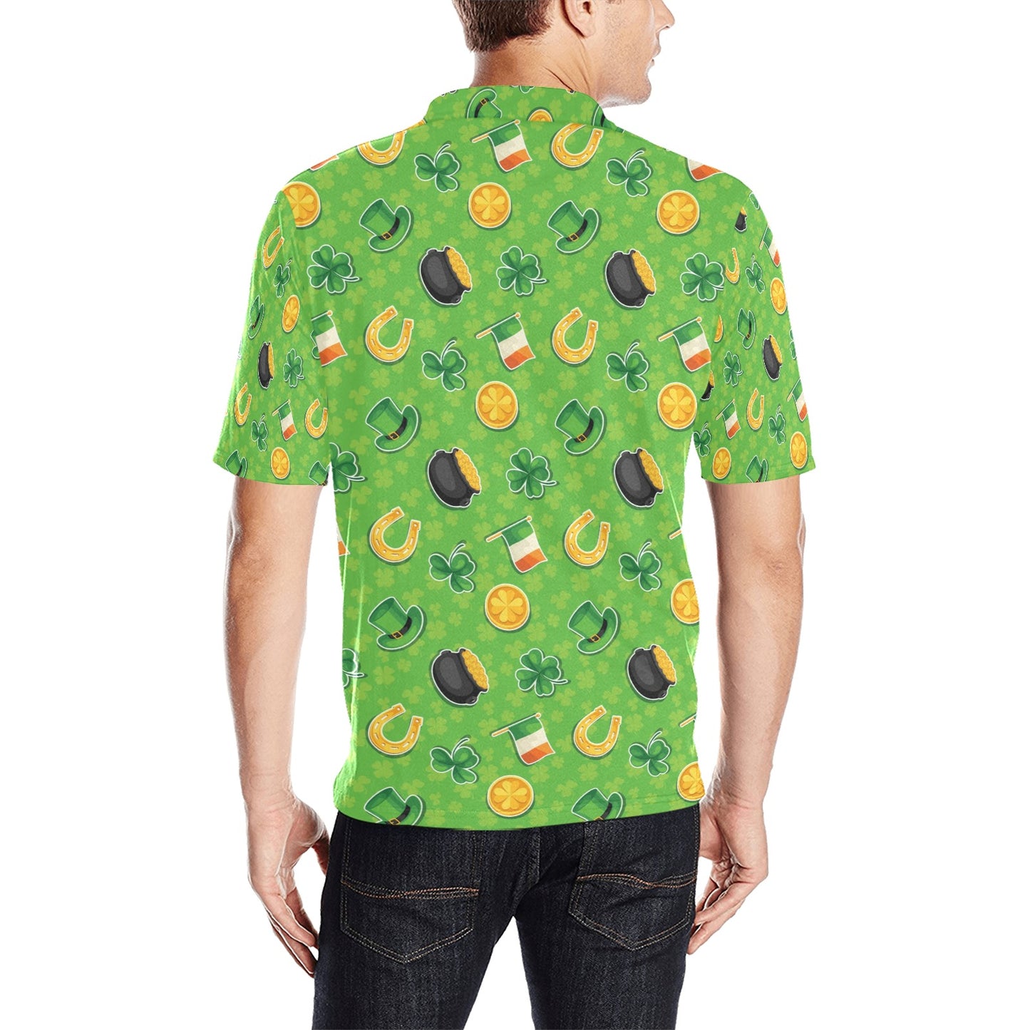 Shamrock Saint Patrick's Day Print Design LKS302 Men Polo Shirt