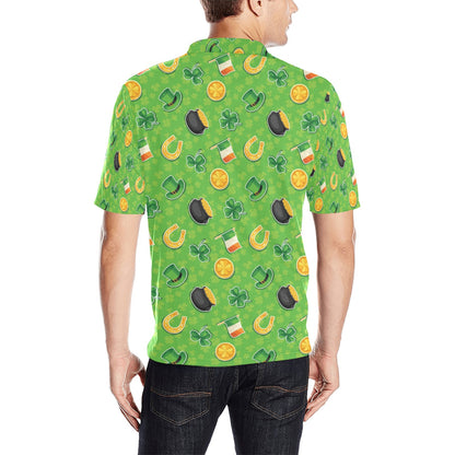 Shamrock Saint Patrick's Day Print Design LKS302 Men Polo Shirt