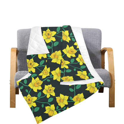 Daffodils Pattern Print Design DF03 Premium Quilt