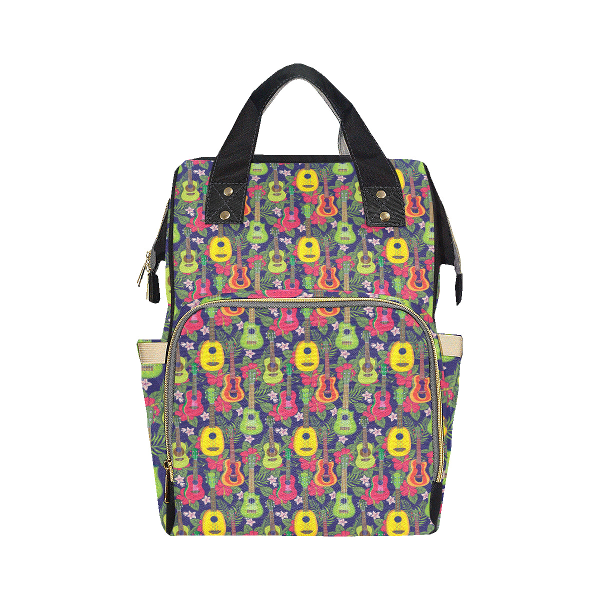 Ukulele Tropical Pattern Print Design 03 Diaper Bag Backpack