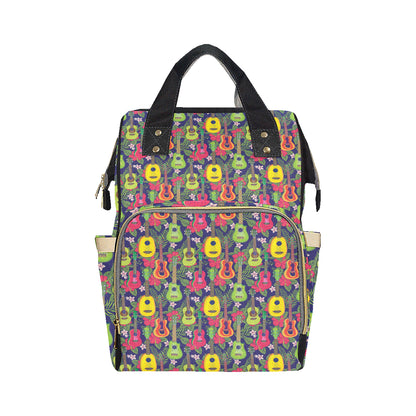 Ukulele Tropical Pattern Print Design 03 Diaper Bag Backpack