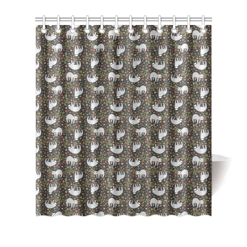 Sloth Cute Design Themed Print Shower Curtain