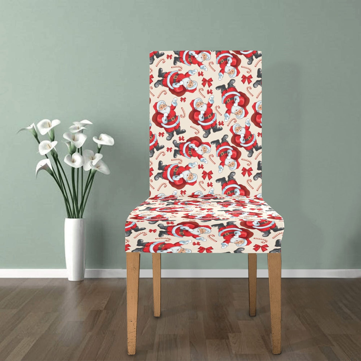 Santa Christmas Themed Print Design LKS302 Dining Chair Slipcover