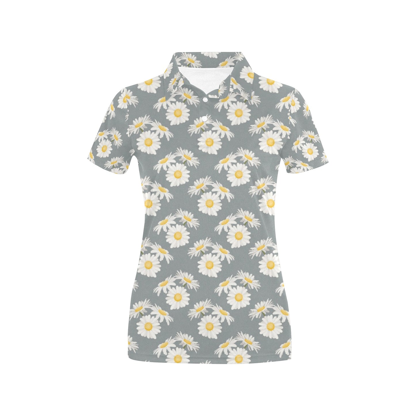 Daisy Pattern Print Design DS09 Women's Polo Shirt