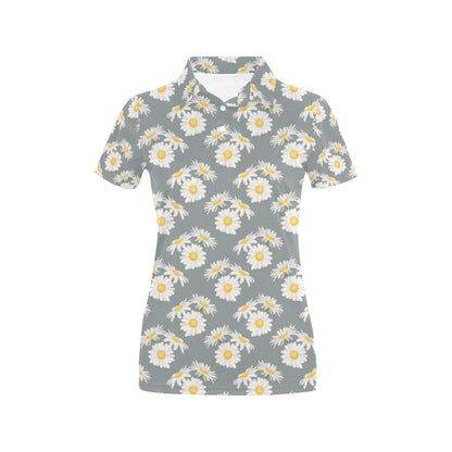 Daisy Pattern Print Design DS09 Women's Polo Shirt