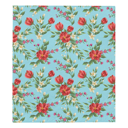 Summer Floral Pattern Print Design SF011 Premium Quilt