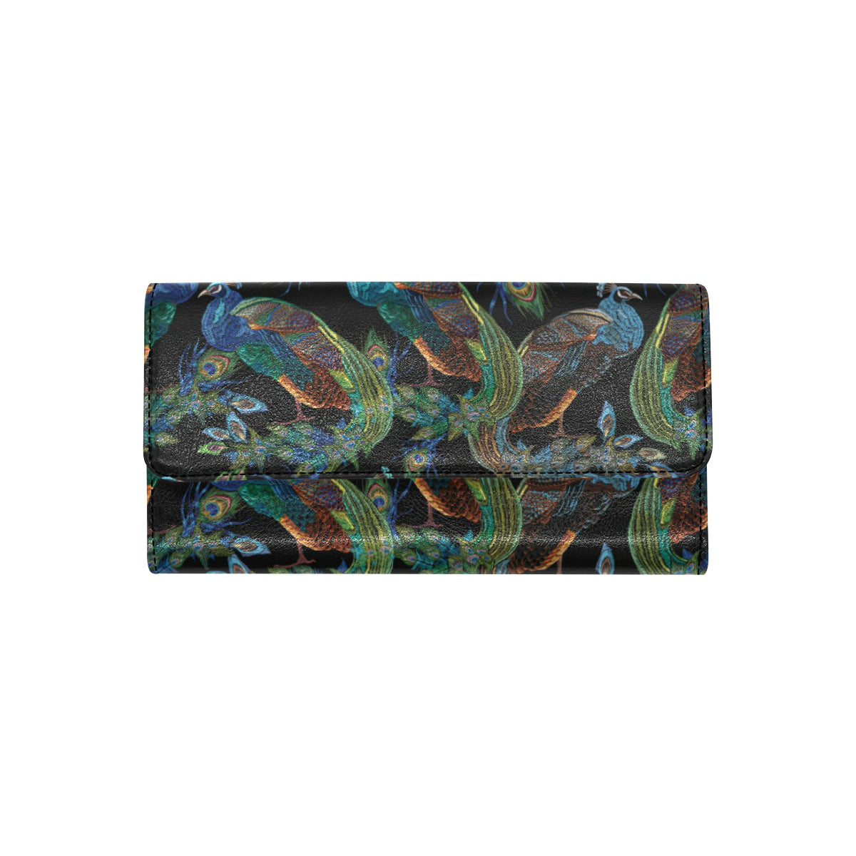 Peacock Pattern Print Design A04 Women's Trifold Wallet