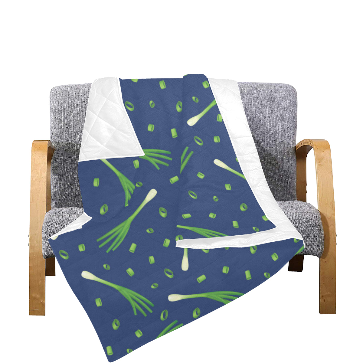 Leek Pattern Print Design 02 Premium Quilt