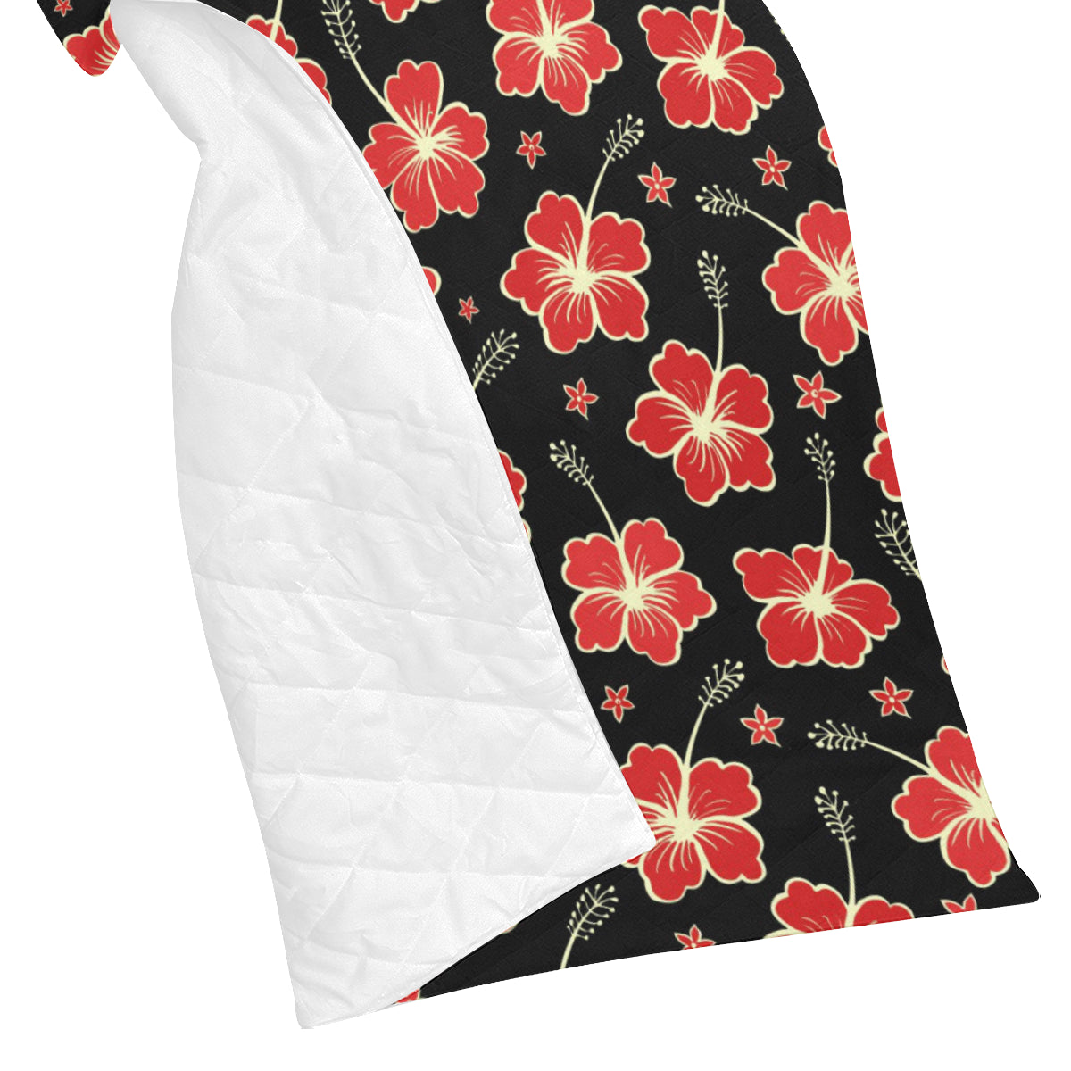Red Hibiscus Pattern Print Design HB021 Premium Quilt