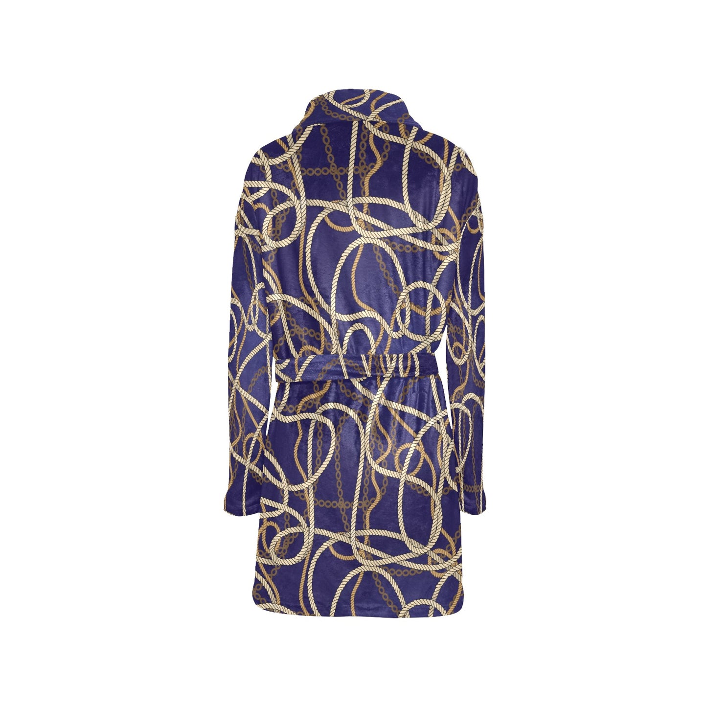 Rope Pattern Print Design A01 Women's Fleece Robe