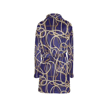 Rope Pattern Print Design A01 Women's Fleece Robe