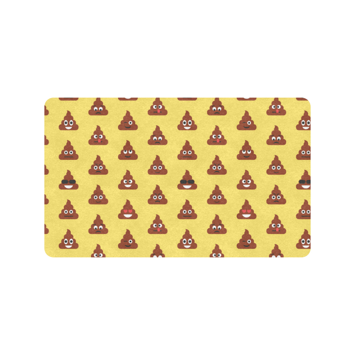 Emoji Poop Print Pattern Rubber Doormat