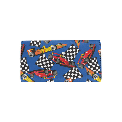 Racing Pattern Print Design A01 Women's Trifold Wallet