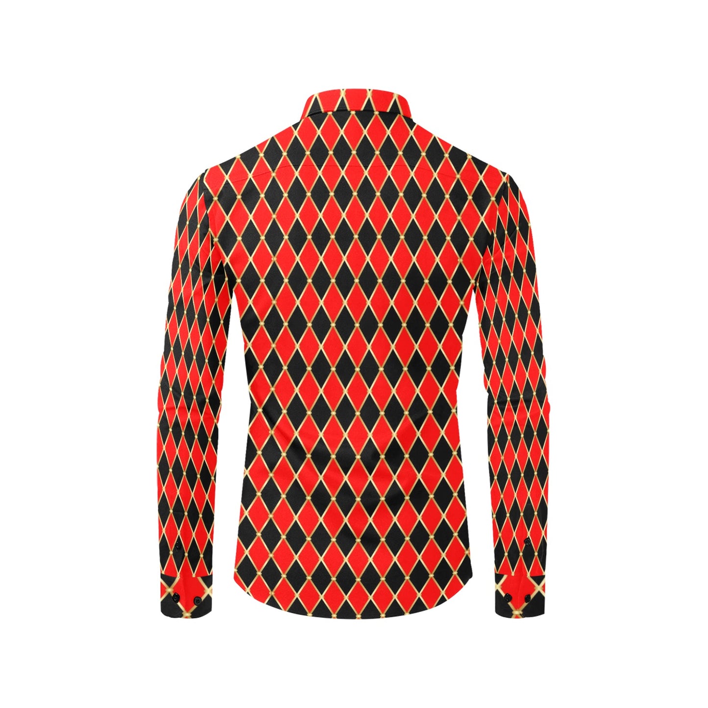 Harlequin Print Design LKS401 Men's Long Sleeve Dress Shirt