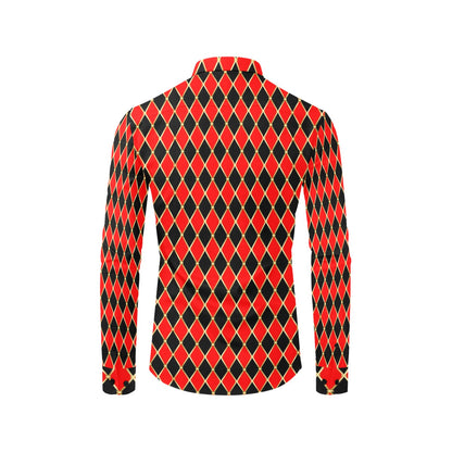 Harlequin Print Design LKS401 Men's Long Sleeve Dress Shirt