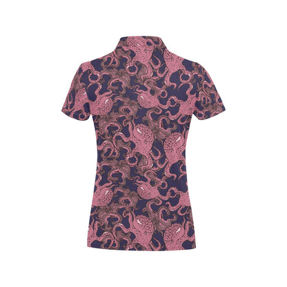 Octopus Pattern Print Design A03 Women's Polo Shirt
