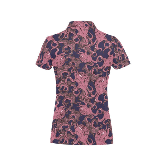 Octopus Pattern Print Design A03 Women's Polo Shirt