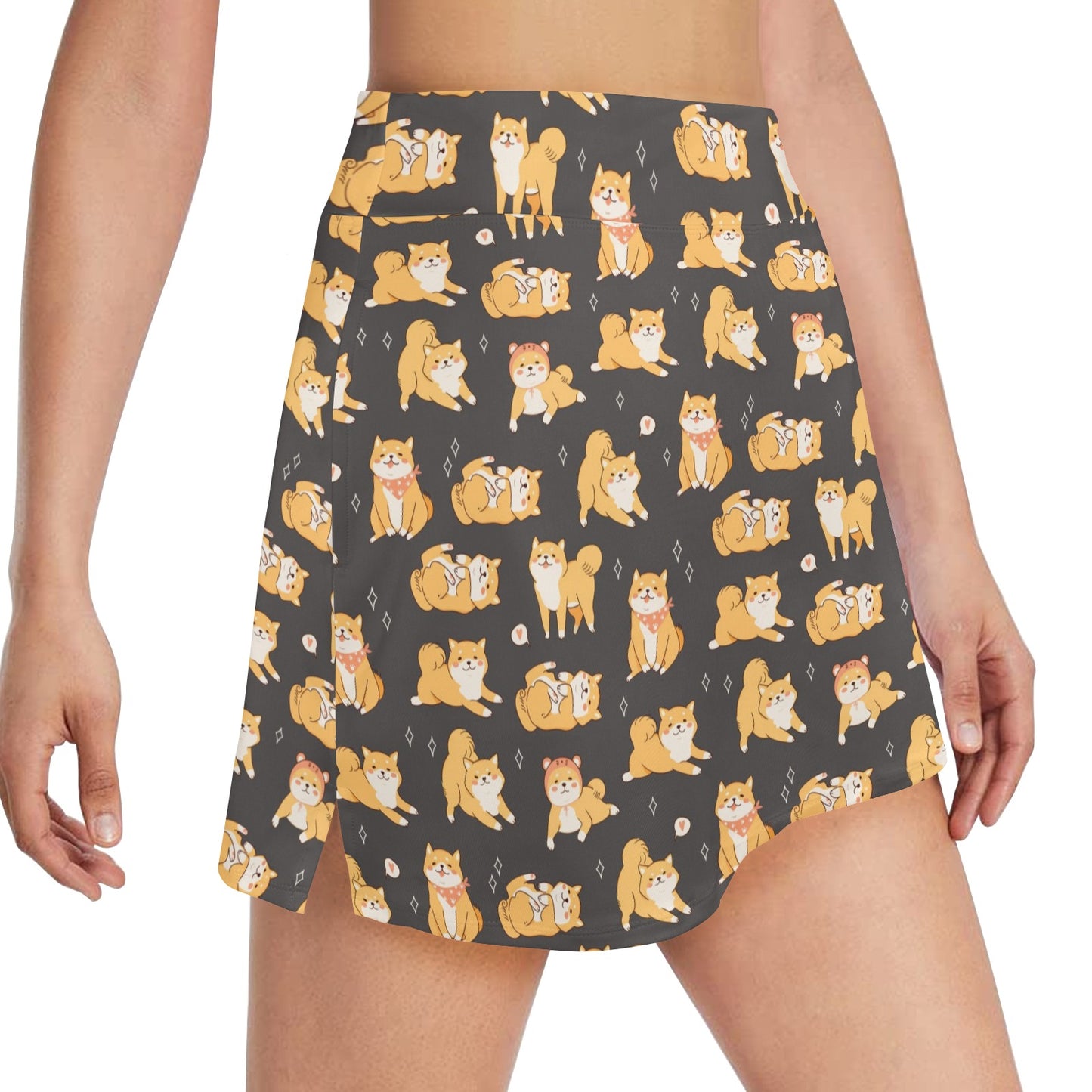 Shiba Inu Print Design LKS309 17" Golf & Pickleball Skort with Pockets