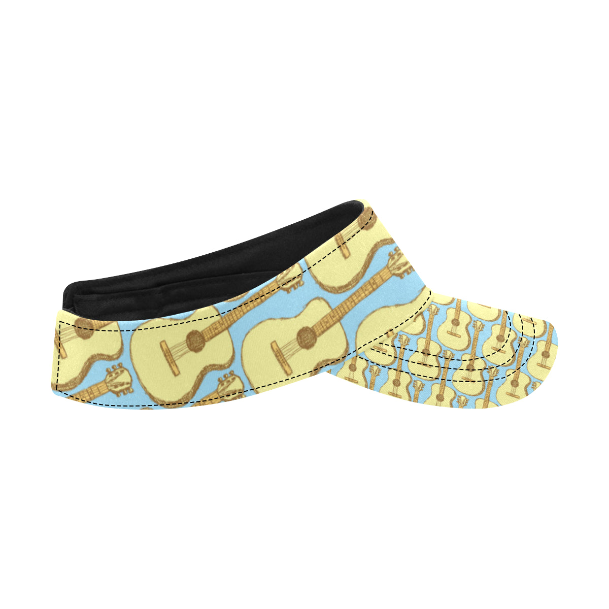 Acoustic Guitar Pattern Print Design 03 Unisex Sun Visor