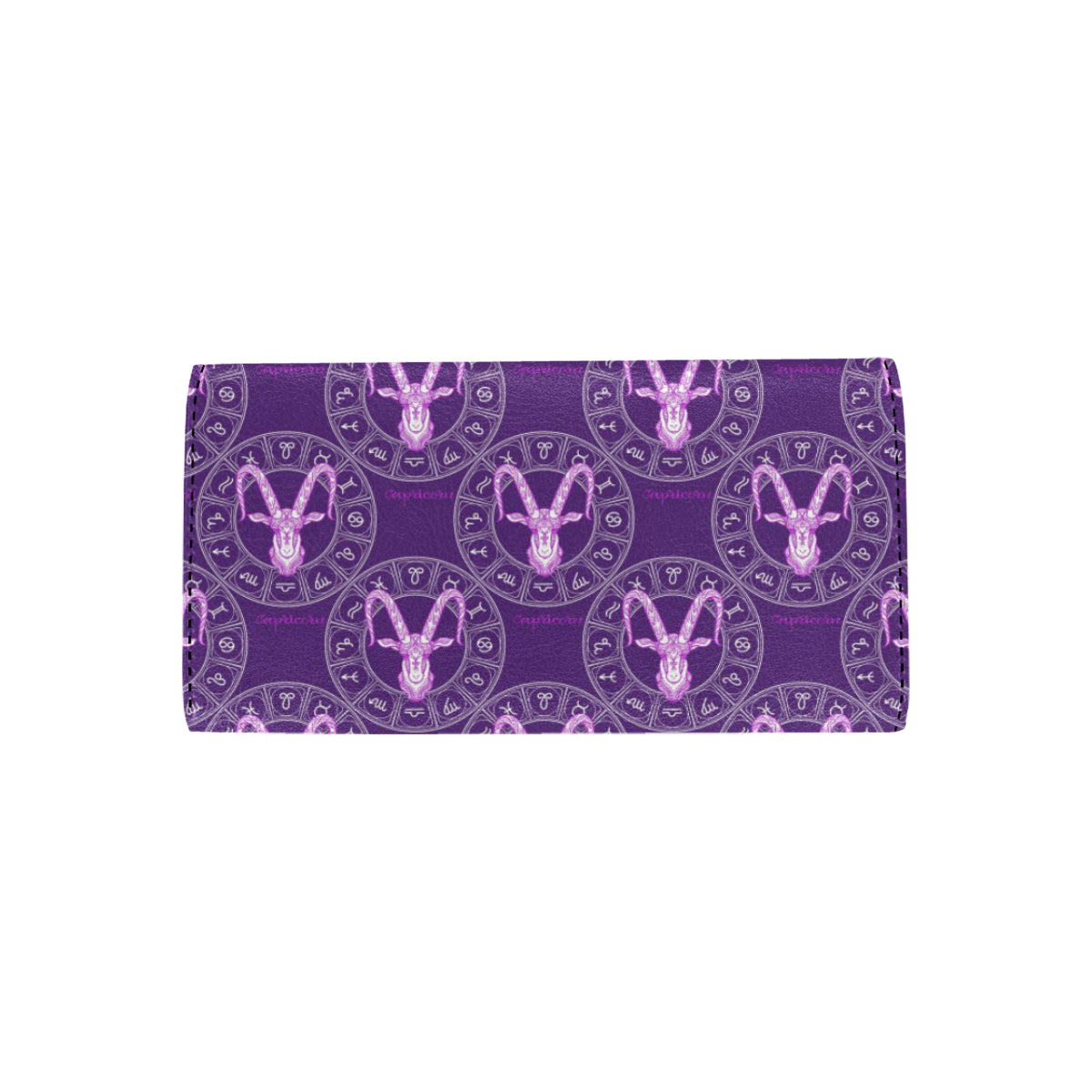 Capricorn Zodiac Pattern Print Design 04 Women's Trifold Wallet