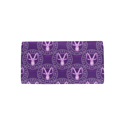 Capricorn Zodiac Pattern Print Design 04 Women's Trifold Wallet