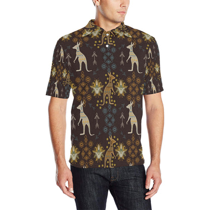 Kangaroos Pattern Print Design 03 Men Polo Shirt