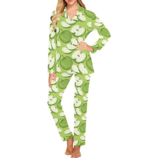 Apple Pattern Print Design AP010 Women's Long Pajama Set
