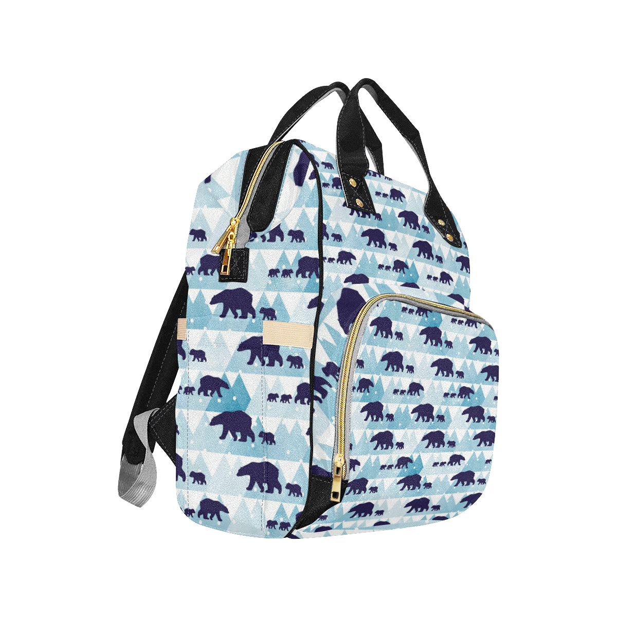 Bear Pattern Print Design BE01 Diaper Bag Backpack
