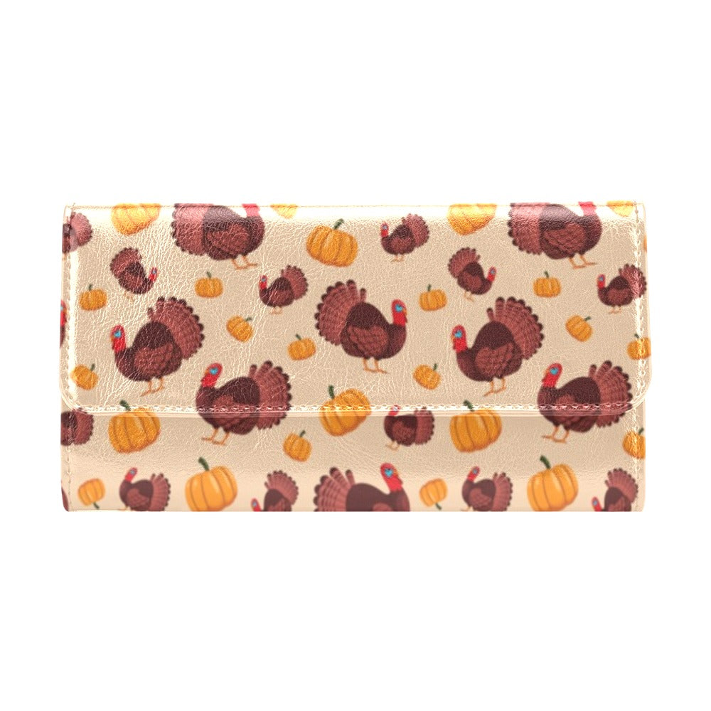 Thanksgiving Print Design LKS308 Women's Trifold Wallet