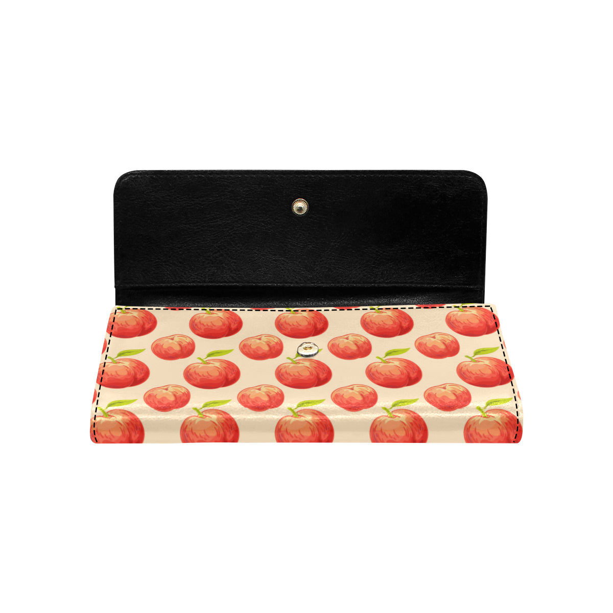 Peach Pattern Print Design A03 Women's Trifold Wallet