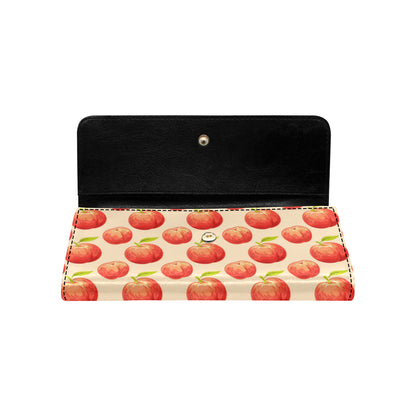 Peach Pattern Print Design A03 Women's Trifold Wallet