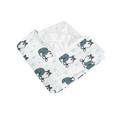 Alaskan Malamute Pattern Print Design 03 Premium Quilt